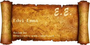 Edvi Emma névjegykártya